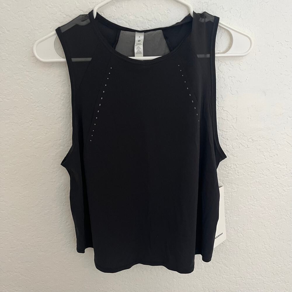 NWT Lululemon Sculpt Cropped Tank Top - Black, Size 8